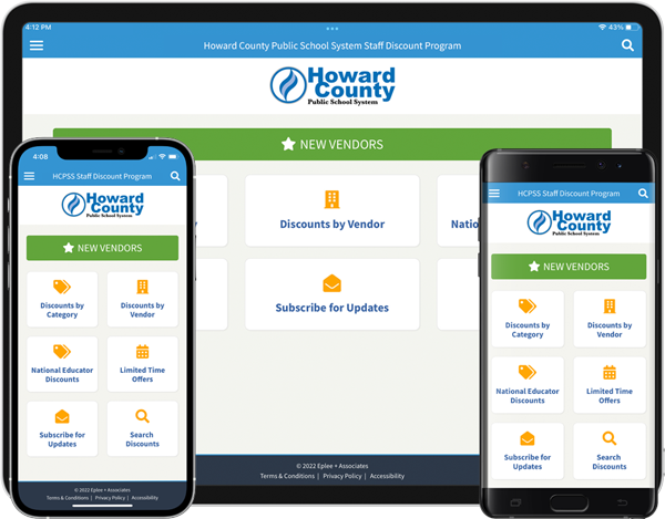 HCPSS Staff Discount Program Mobile App Screenshots